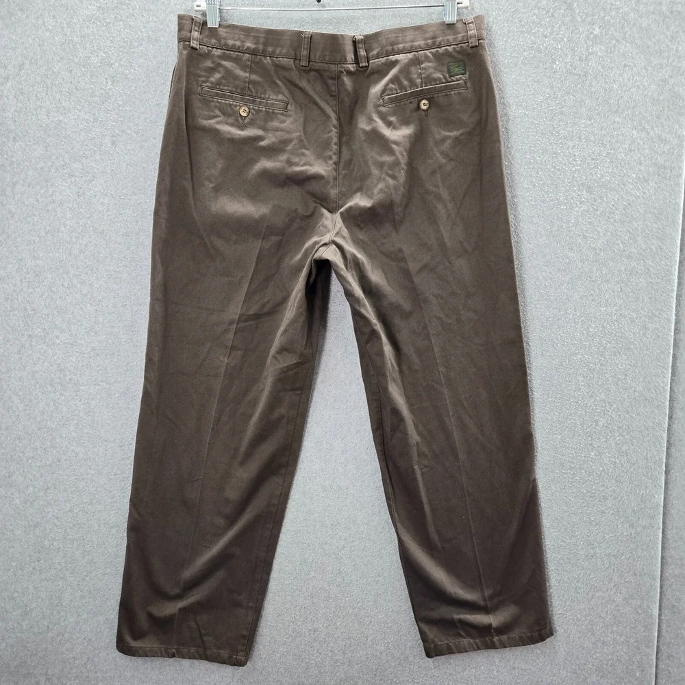 Lacoste Men Pants 38 Brown Chino‎ Straight Pockets High Rise 31 in Inseam